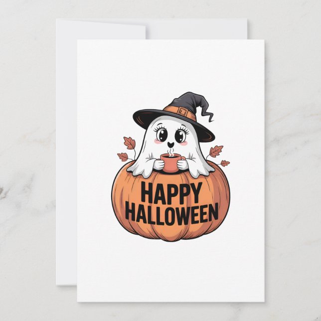 Happy Halloween Caffeine Ghost Einladung (Vorderseite)