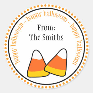 Happy Halloween Candy Corn Dot Cercle Étiquettes