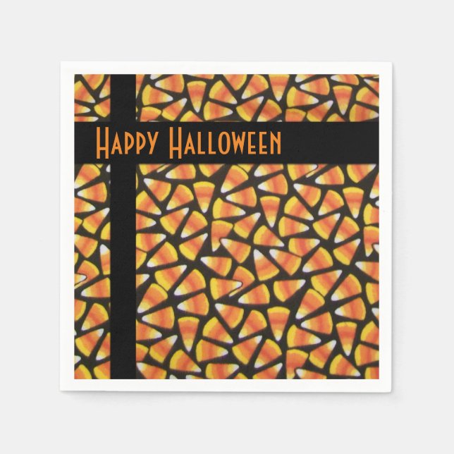 Happy Halloween Candy Corn Serviette (Vorderseite)