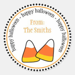 Happy Halloween Candy Mais Dot Circle Labels Runder Aufkleber