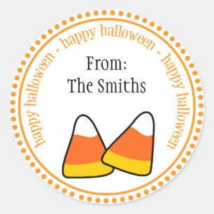 Happy Halloween Candy Mais Dot Circle Labels Runder Aufkleber