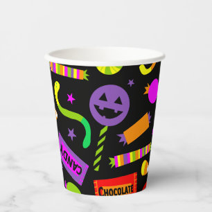 Happy Halloween Candy Pattern Pappbecher