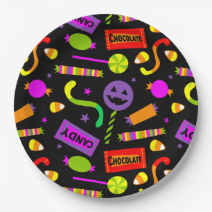 Happy Halloween Candy Pattern Pappteller