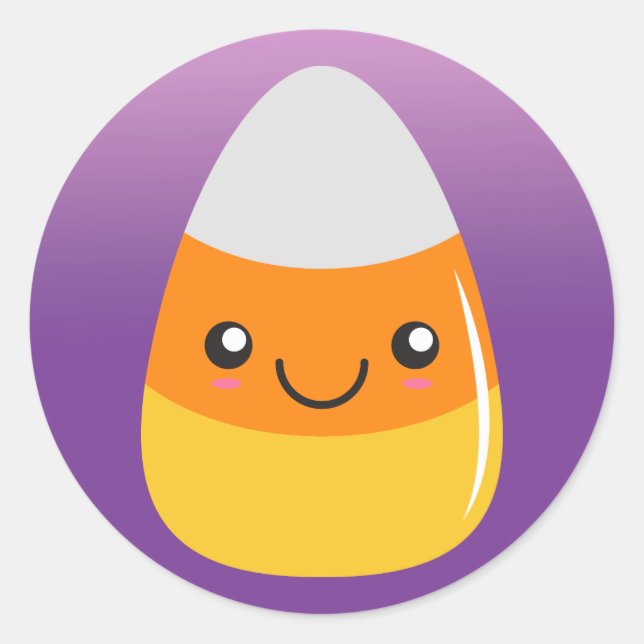 Happy Halloween CandyCorn Emoji Lila Stickers (Vorderseite)
