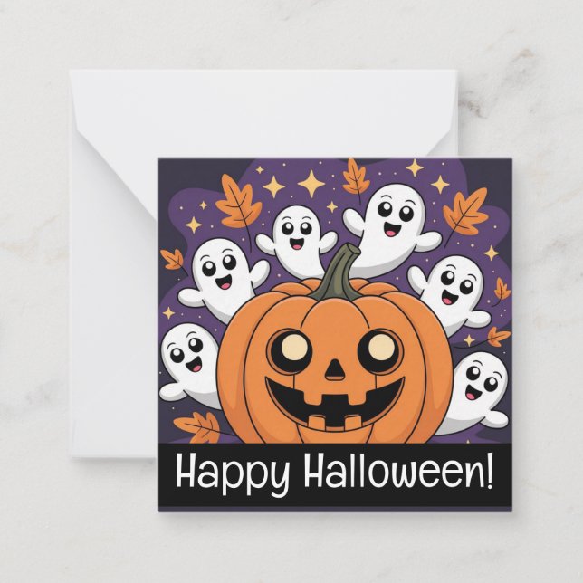 Happy halloween cards, cute, stock up! mitteilungskarte (Vorderseite)