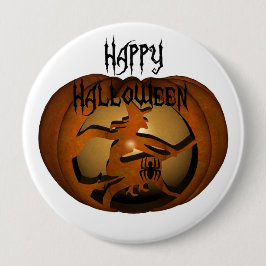 Happy Halloween Carved Pumpkin Button