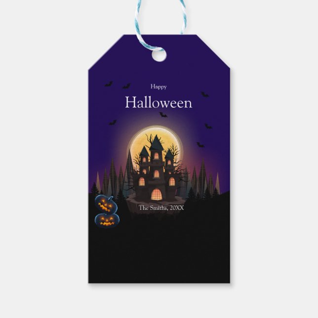 Happy Halloween Castle Geschenkanhänger (Vorderseite)