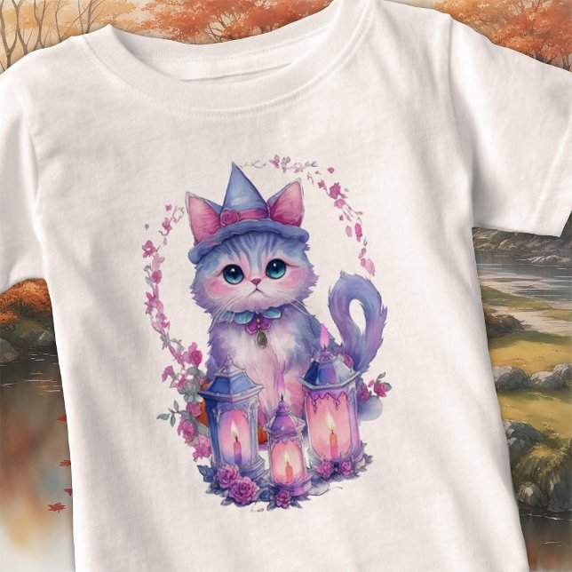 Happy Halloween Cat and Candles Baby T-shirt (Von Creator hochgeladen)