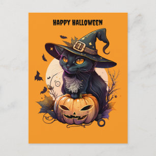 Happy Halloween Cat Feiertagspostkarte