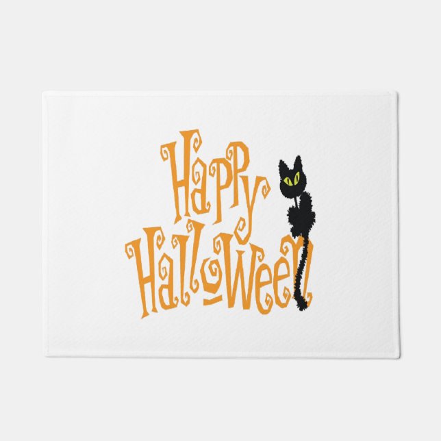 HAPPY HALLOWEEN CAT FUßMATTE (Vorderseite)