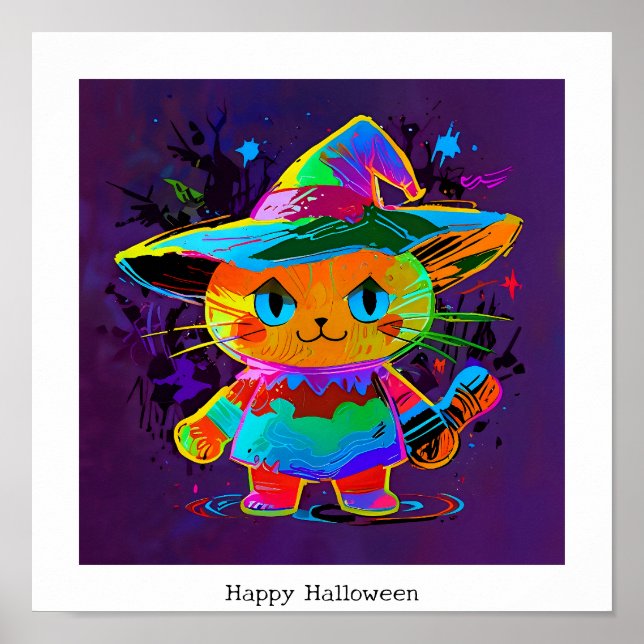 Happy Halloween Cat Poster (Vorne)