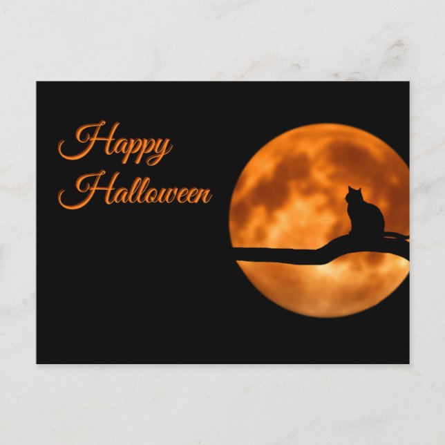 Happy Halloween Cat Postkarte (Vorderseite)