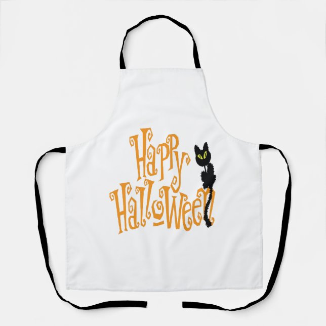 HAPPY HALLOWEEN CAT SCHÜRZE (Vorderseite)