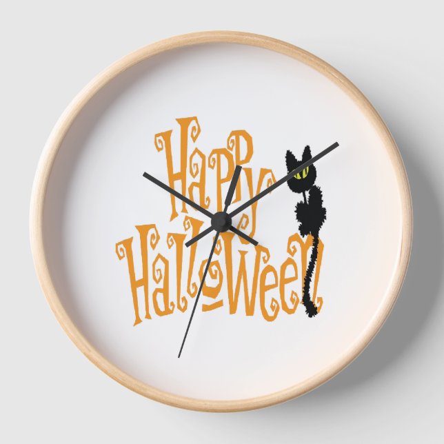 HAPPY HALLOWEEN CAT UHR (Vorderseite)