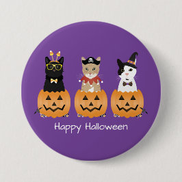 Happy Halloween Cats Kürbislaterne Button