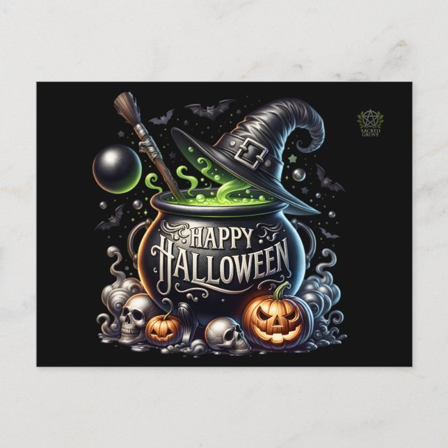 Happy Halloween Cauldron Einladung (Vorderseite)