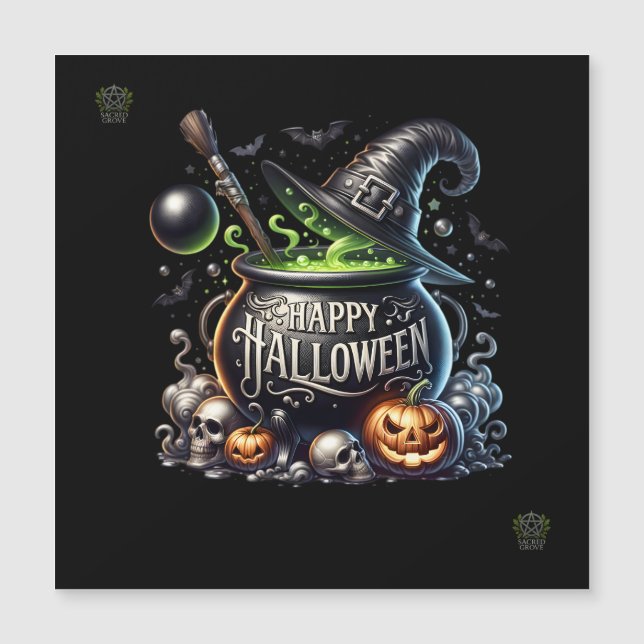 Happy Halloween Cauldron Magnetic Einladung (Vorderseite)