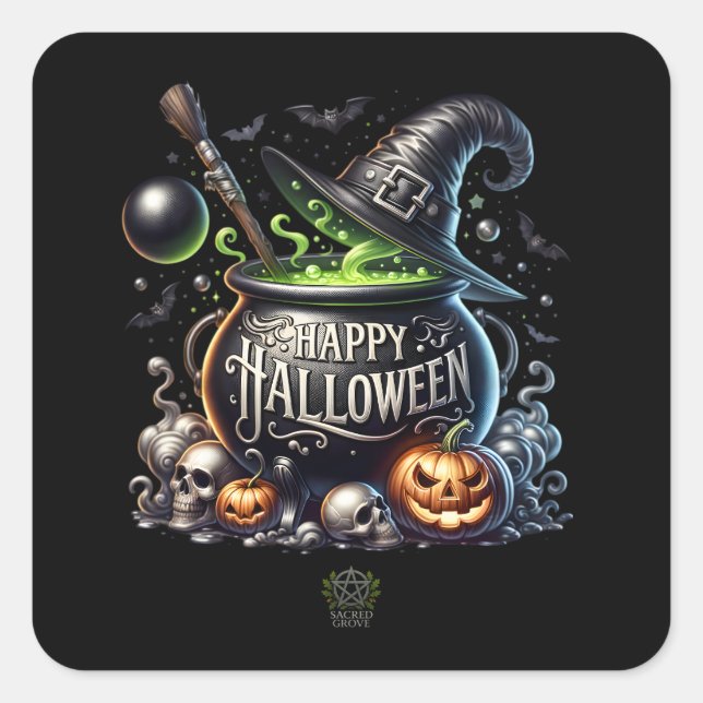 Happy Halloween Cauldron Stickers (Vorderseite)