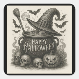 Happy Halloween Cauldron Stickers