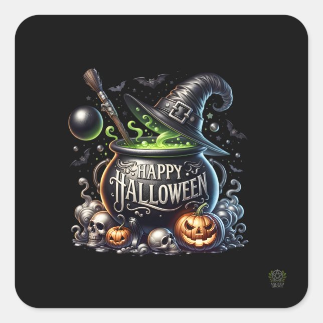 Happy Halloween Cauldron Stickers (Vorderseite)