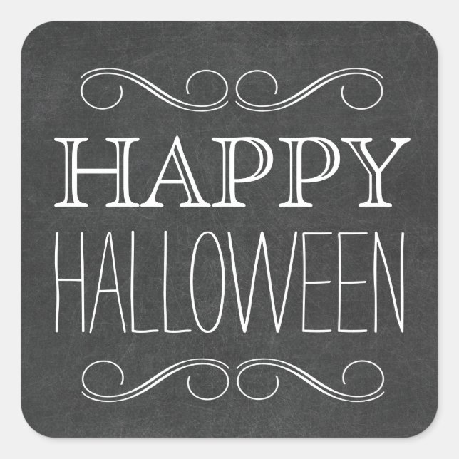 Happy Halloween Chalkboard Typografy Stickers (Vorderseite)
