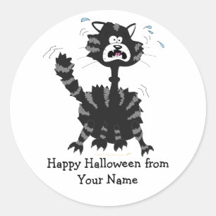 Happy Halloween Chat Noir Drôle Stickers Personnal