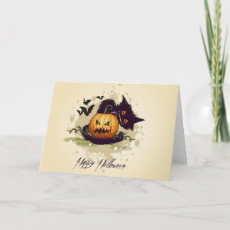 Happy Halloween Chat noir et carte Jack