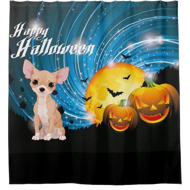 Happy Halloween Chihuahua Duschvorhang (Vorderseite)