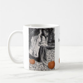 Happy Halloween Child in Costume Foto Cat Pumpkin Kaffeetasse