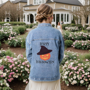 Happy Halloween Citrouille Denim Jacket - Automne 