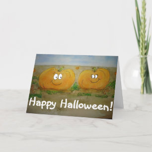 Happy Halloween Citrouille Friend Couple Carte Cut