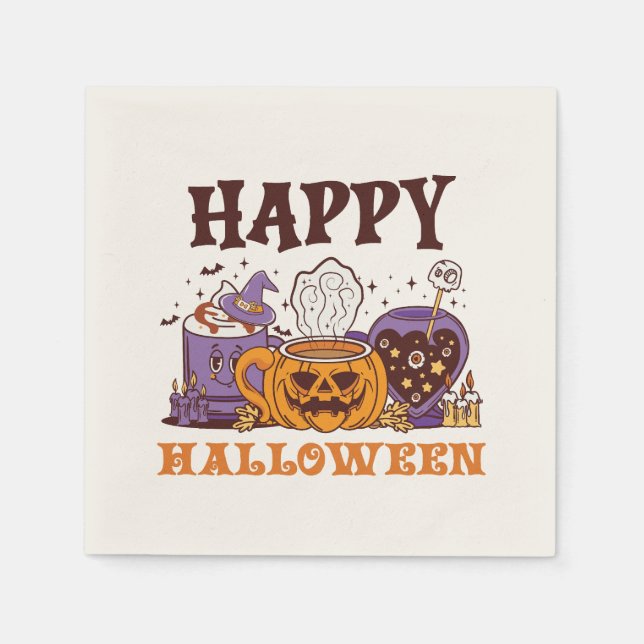 Happy Halloween Coffee Brew Serviette (Vorderseite)