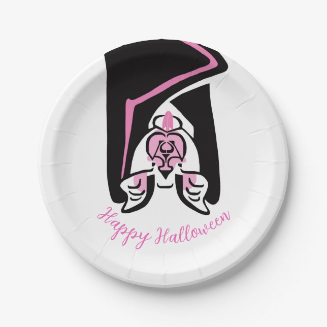 Happy Halloween - Cool Black BAT - Party Pappteller (Vorderseite)
