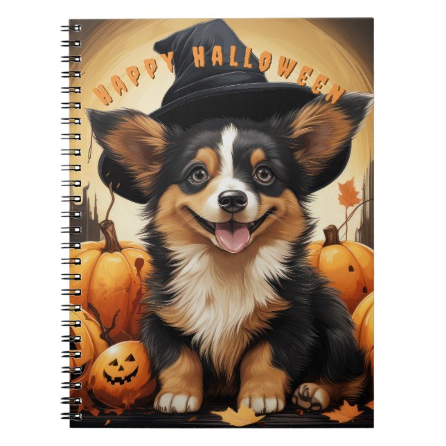 Happy Halloween Corgi in Pumpkin Patch Notizblock (Vorderseite)