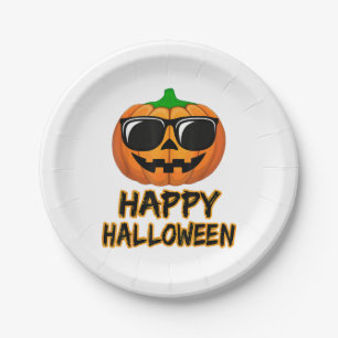 Happy Halloween Costume Funny Pumpkin Pappteller