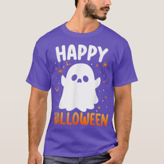 Happy Halloween Costume Spooky Boo Ghost Spider Bo T-Shirt