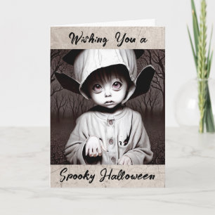 Happy Halloween   Creepisches Kind in seltsamer Ko Karte