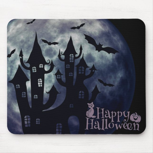 Happy Halloween Creepy Bats und House Mousepad (Vorne)