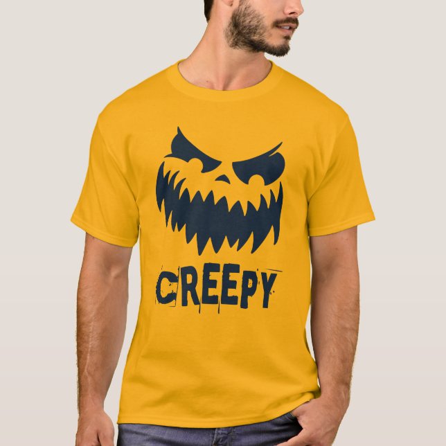 Happy Halloween Creepy Face T - Shirt (Vorderseite)