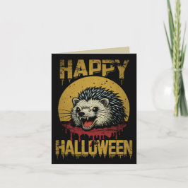 Happy Halloween Creepy Igel Karte