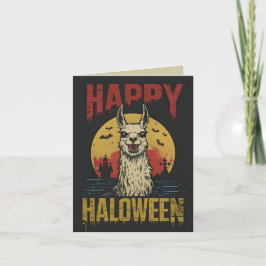 Happy Halloween Creepy Llama Karte