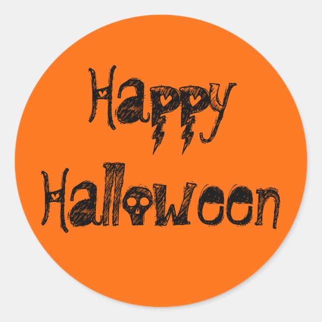 Happy Halloween Creepy Script Text Sticker (Vorderseite)