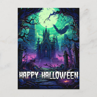 Happy Halloween | Creepy Spuk House Postkarte