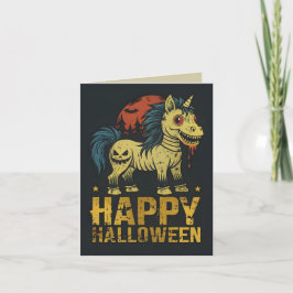 Happy Halloween Creepy Unicorn Karte