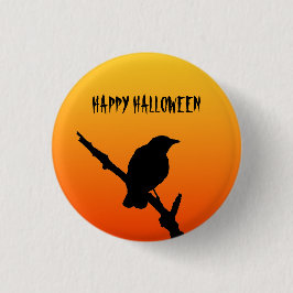 Happy Halloween Crow Button Abzeichen