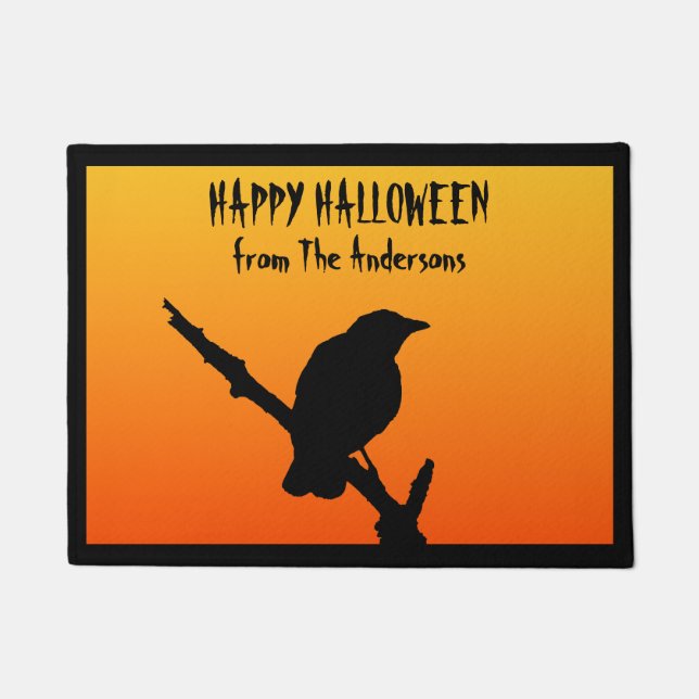 Happy Halloween Crow Doormat Fußmatte (Vorderseite)