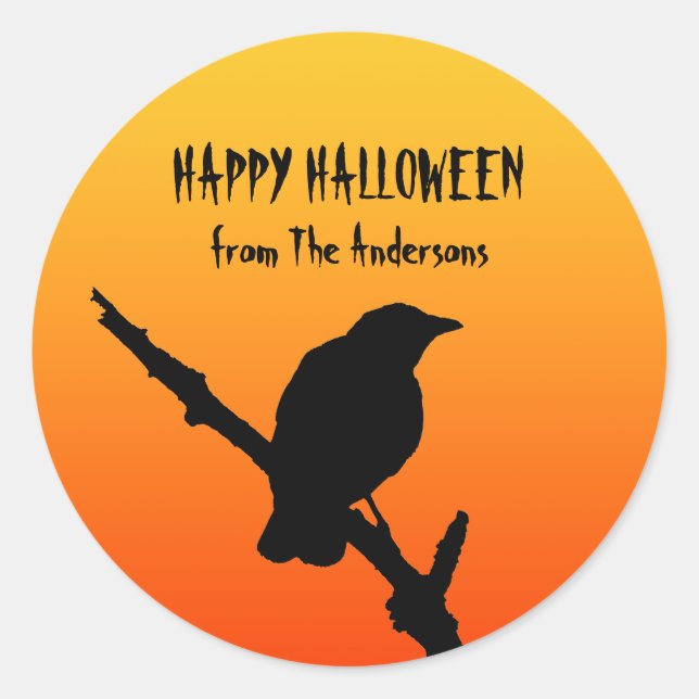 Happy Halloween Crow Sticker (Vorderseite)