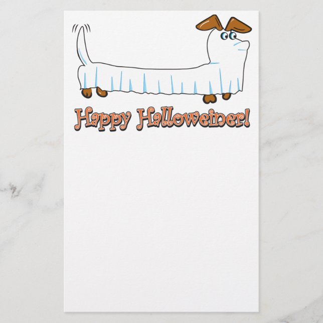 Happy Halloween Dackel Briefpapier (Vorderseite)