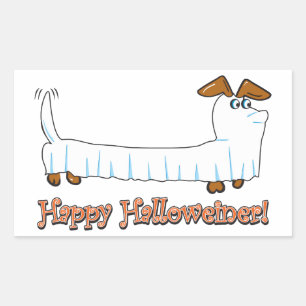 Happy Halloween Dackel Rechteckiger Aufkleber