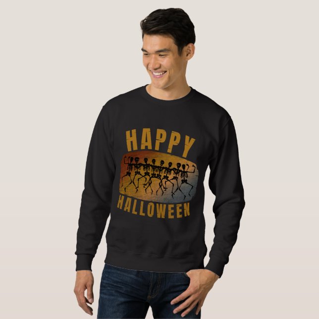 HAPPY HALLOWEEN DANCING SKELETON SWEATSHIRT (Vorne ganz)